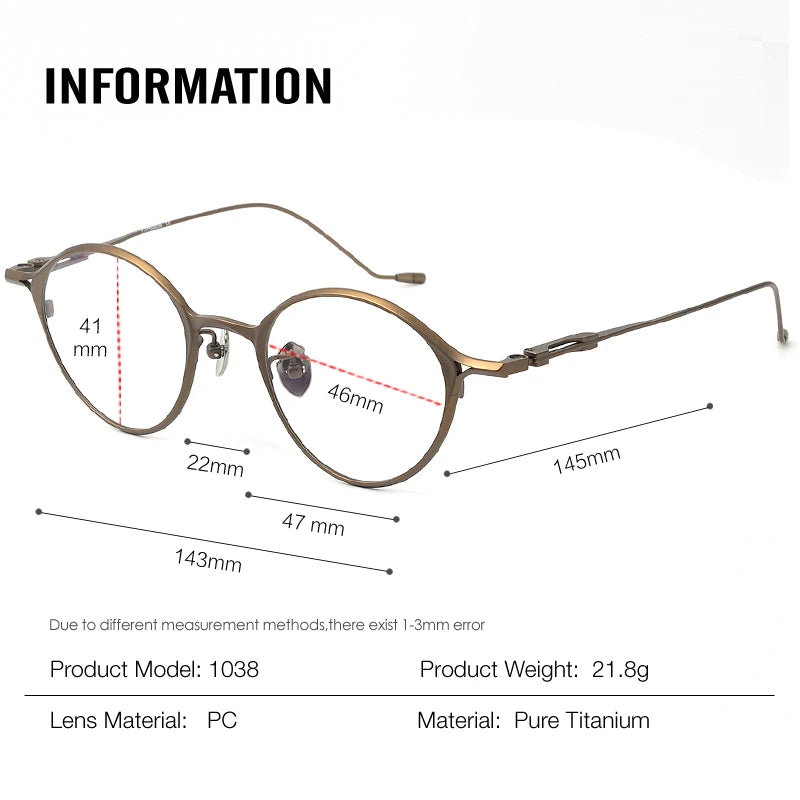 Aror Unisex Full Rim Oval Titanium Eyeglasses with Clip-On Sunglasses - Lightweight & Durable Frame for Men & Women - Perfect for Reading, Driving & Outdoor Activities (Model 91038)