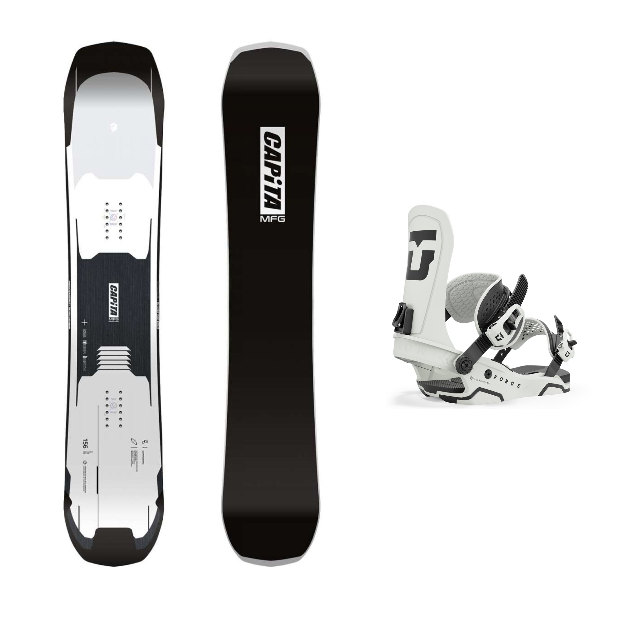 CAPiTA Mega Death Snowboard with Union Force Bindings 2025 - High-Performance Freeride Snowboard for Powder & Backcountry - Perfect for Advanced Riders & Mountain Adventures