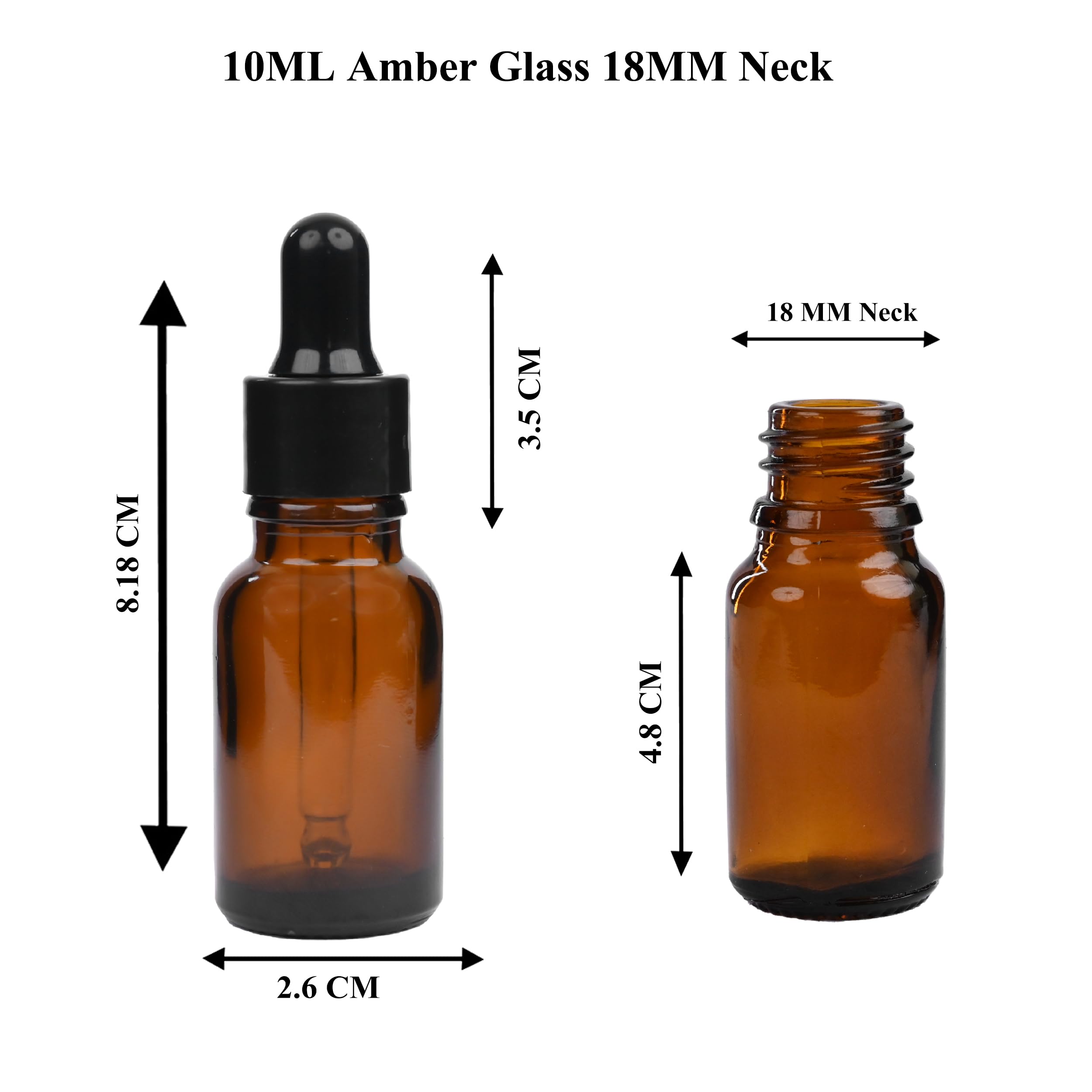 10ML Amber Glass Bottles with Dropper - Leak Proof Essential Oil Containers for DIY Serums, Perfumes & Aromatherapy - Pack of 3 (Black Sleeve & Silicone Teat) - Refillable Travel Size Bottles for Skincare & Home Use