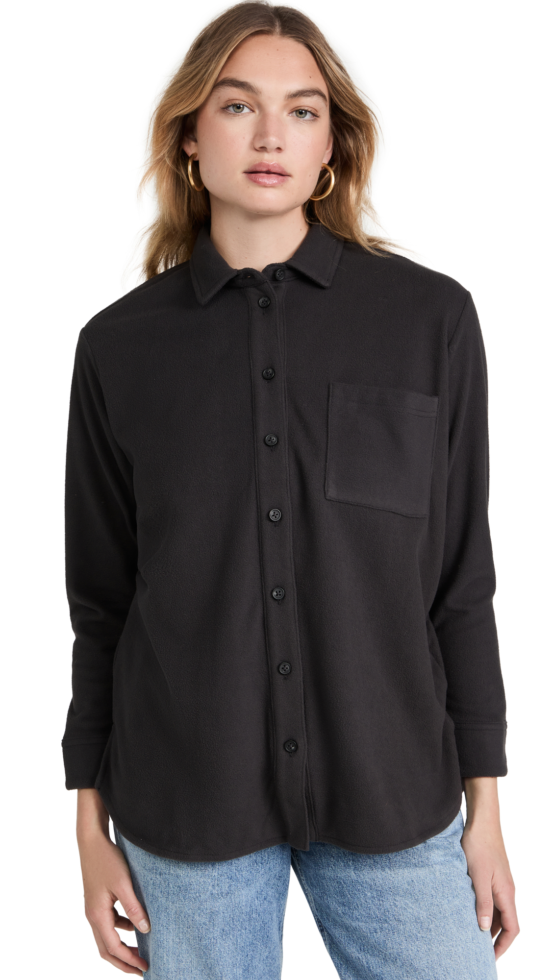 MWL by Madewell Women's Thermal Fleece Shirt Jacket - Cozy Winter Layering for Outdoor Activities & Casual Wear