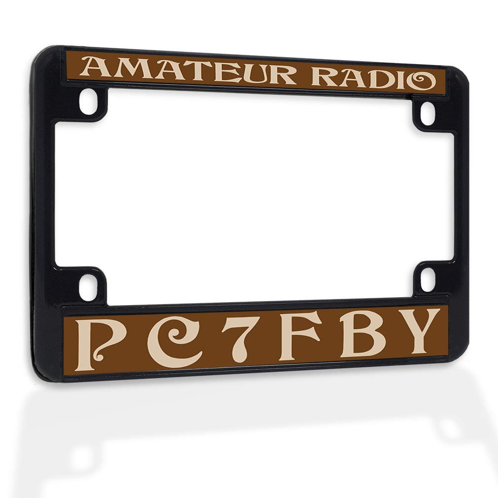 Metal Bike License Plate Frame - Weatherproof Motorcycle Accessory for Outdoor Riding