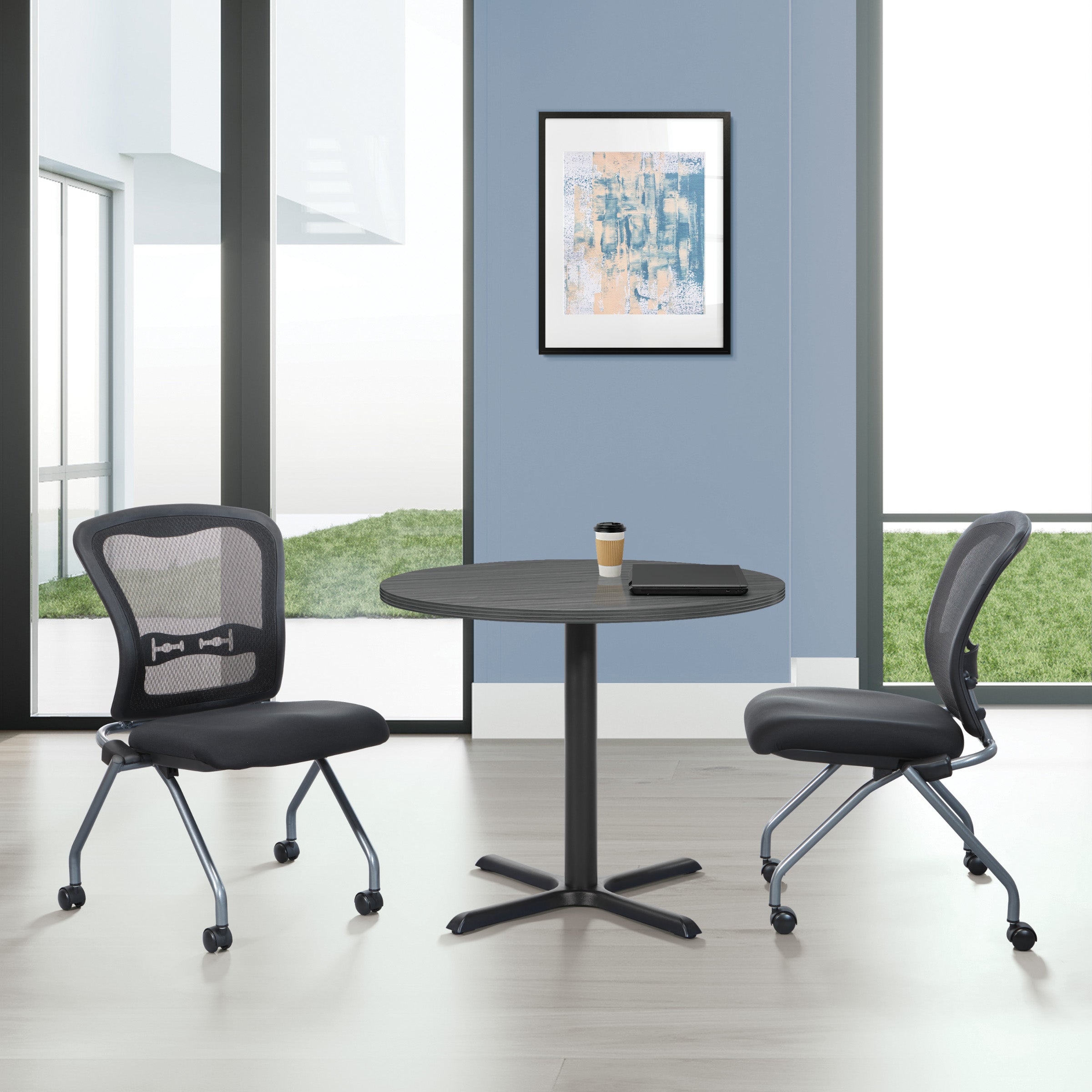 Office Star Pro Line II Armless Folding Mesh Chair - 2 Pack [84220] | Ergonomic & Breathable Office Chair for Home, Office & Conference Rooms | Perfect for Workstations, Study Areas & Small Spaces