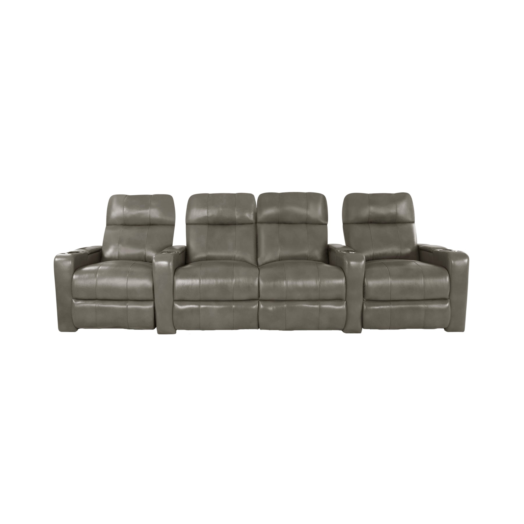RowOne 4-Piece Recliner Set - Ultra Soft Fabric Sectional Sofa with Cup Holders and USB Ports | Perfect for Living Room, Home Theater, and Family Gatherings