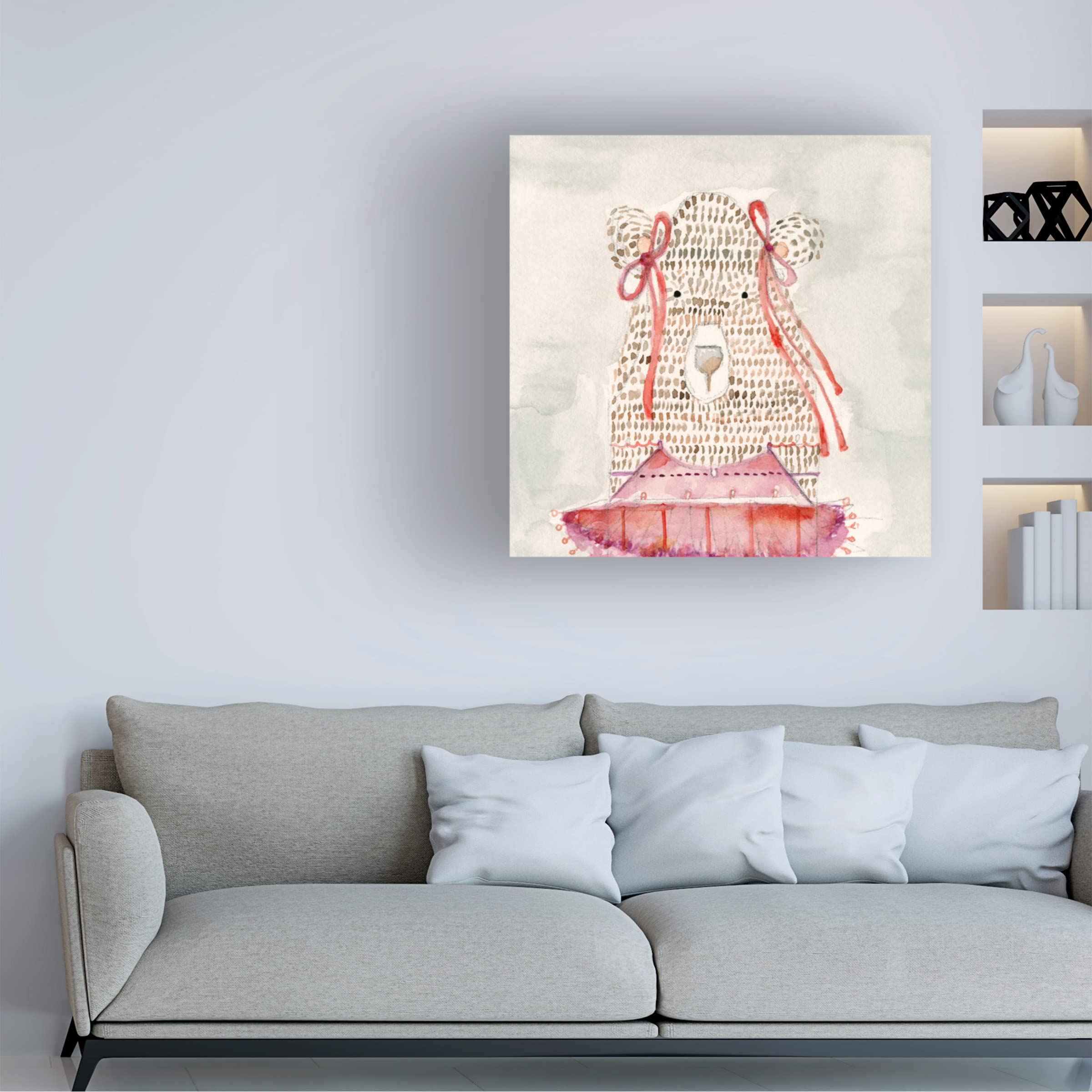 Natalie Timbrook Ballerina Bear Canvas Wall Art - Handmade Home Decor for Living Room, Bedroom & Office - Perfect Gift for Ballet Lovers