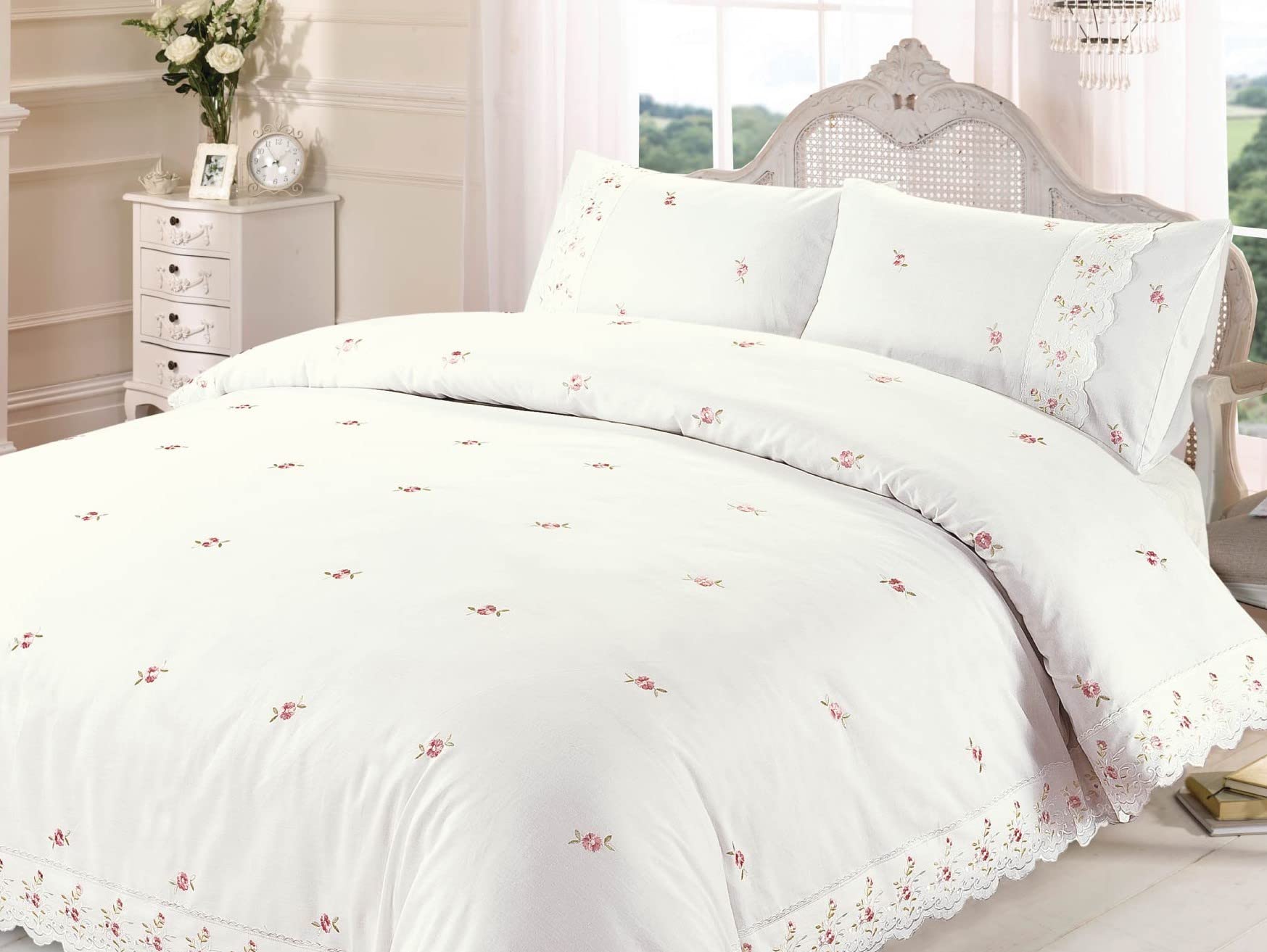 Premium Yorkshire Linen Sophie Cream Duvet Cover Set - King Size Bedding with Pillowcases | Soft & Breathable Luxury Bed Sheets for Master Bedroom, Guest Room & Hotel Use