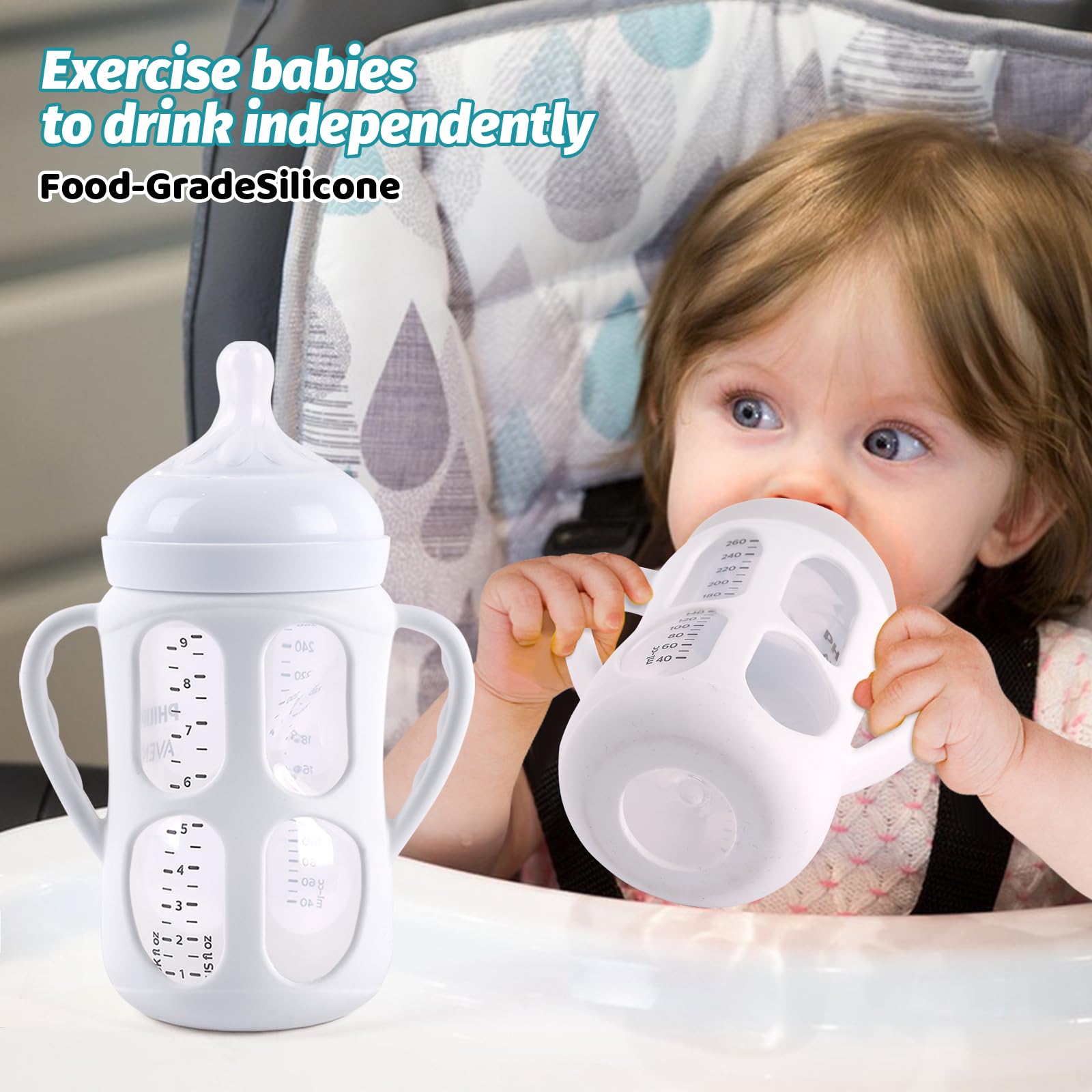 3 Pack Baby Bottle Handles for Philips Avent Natural Baby Bottles - Easy Grip Infant Feeding Accessories for Newborns & Toddlers - Perfect for On-the-Go Feeding, Daycare, and Travel