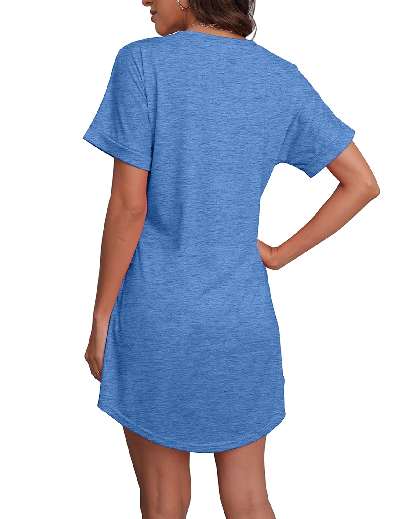 Women's Summer Short Sleeve Pocket T-Shirt Dress - Casual Flowy Comfortable Dress for Beach, Vacation & Everyday Wear