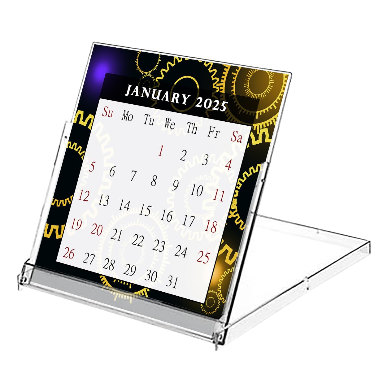 2025 CD-Style Desk Calendar - 12 Month Planner with CD Case Stand | Office Decor, Holiday Gift Idea | Perfect for Home, Office & School Organization (Edition #09)