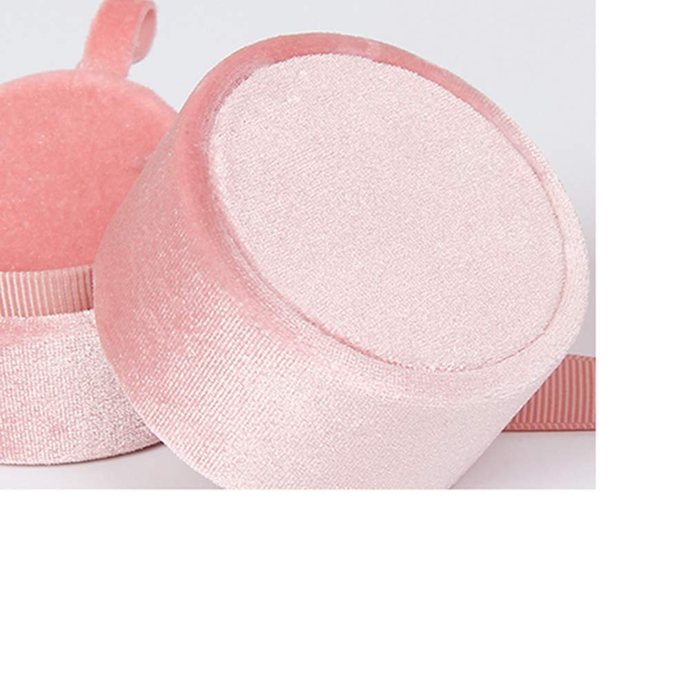 Velvet Ring Box - Elegant Wedding Jewelry Holder for Proposal & Engagement (Pink Small) - Perfect for Photography & Ceremonies