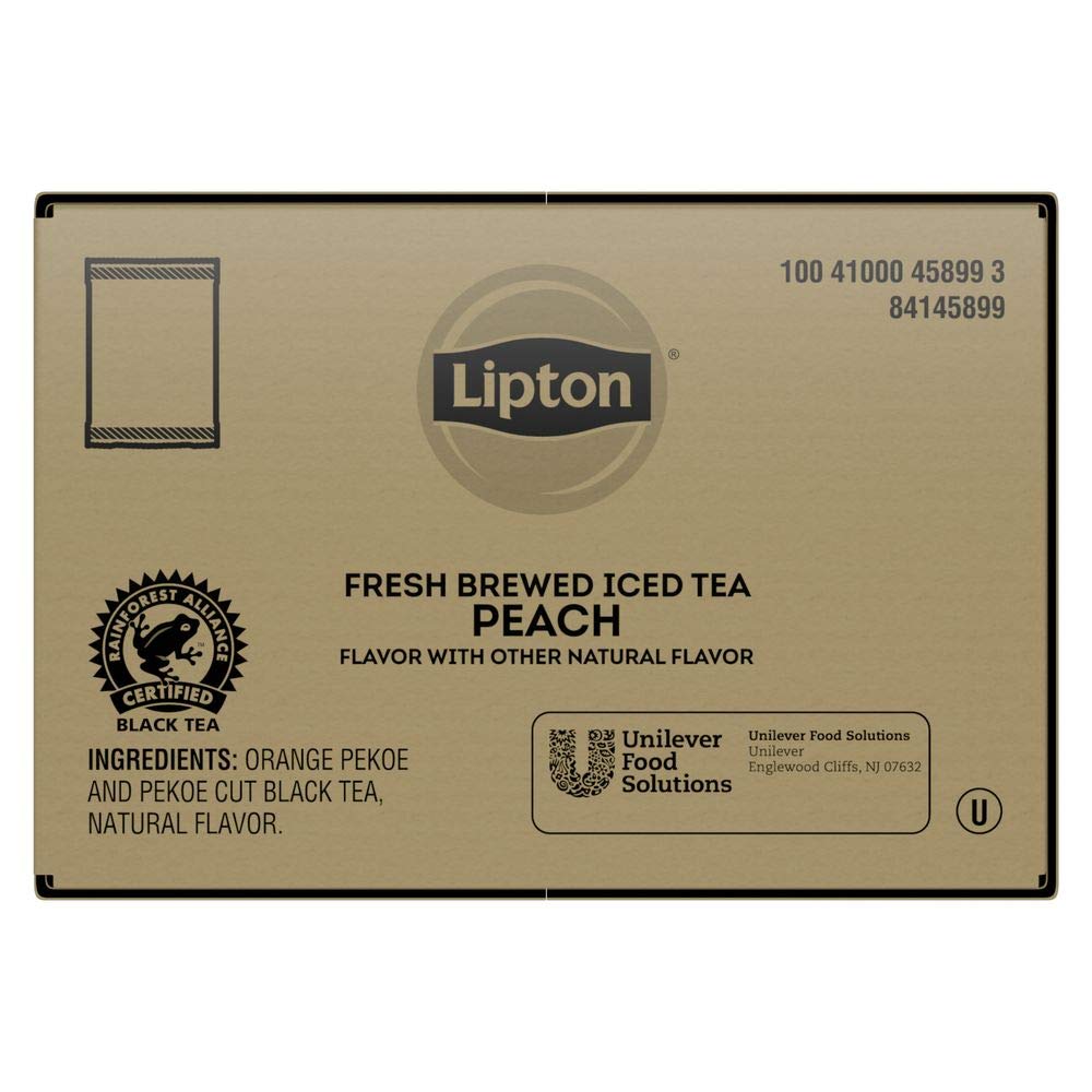 Lipton Peach Black Tea Bags - Unsweetened Iced Tea for 3 Gallon Pitcher (24 Count) | Refreshing Summer Drink for Parties, Picnics & Home Brewing
