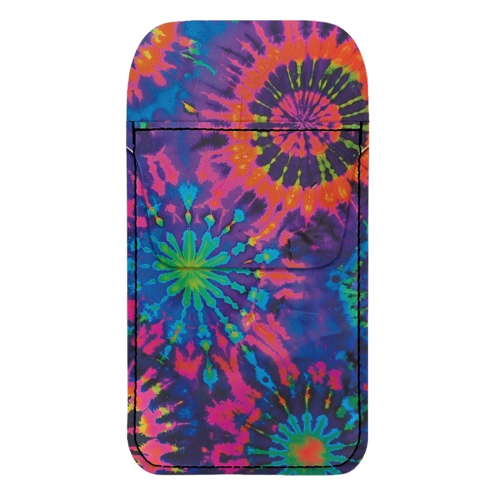 Tie Dye Leather Pocket Protector - Pencil & Pen Holder Organizer for Shirts, Lab Coats & Pants - Stylish Stationery Pouch for Office, School & Work Accessories
