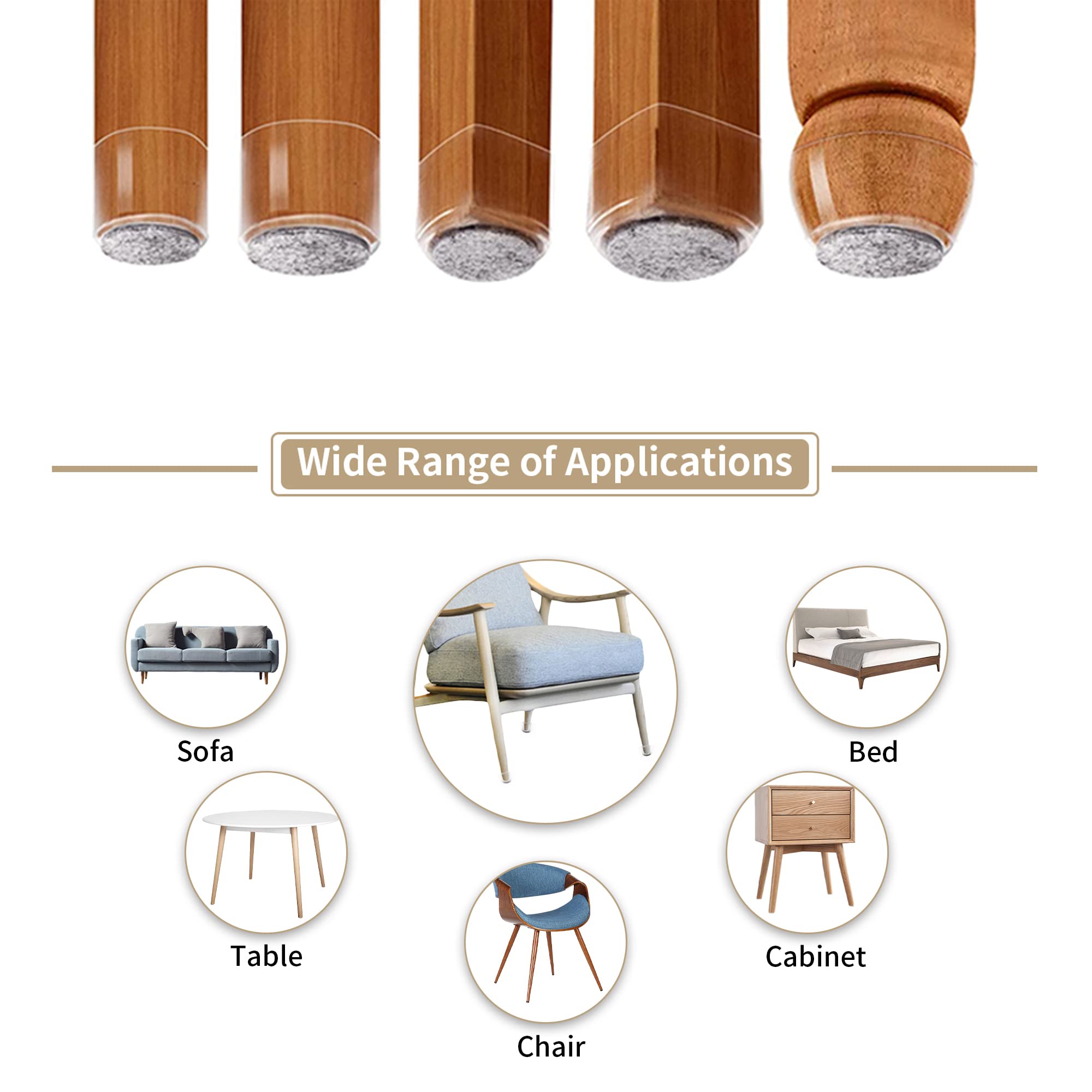 36-Pack Silicone Chair Leg Floor Protectors for Hardwood Floors - Scratch Proof, Durable & Easy to Install - Protect Floors & Enhance Furniture Style - Perfect for Home, Office & Dining Room Use