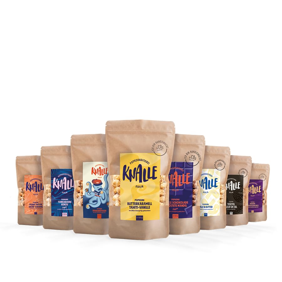 Delicious Caramel Popcorn - Sweet & Crunchy Movie Snack - 8x100g Bags - Better Than Theater Popcorn - Perfect for Movie Nights, Parties & Gifts