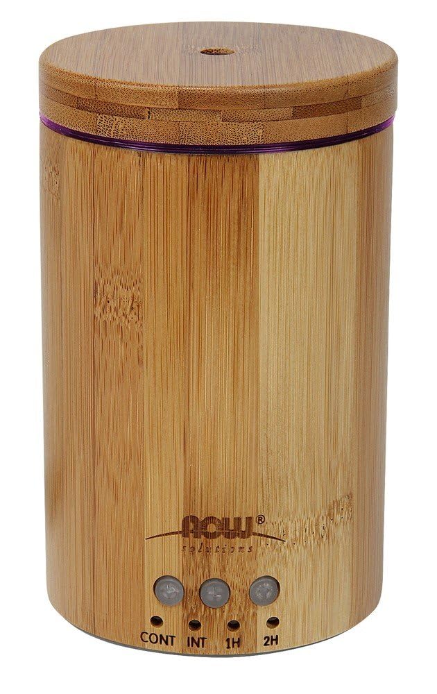 NOW Essential Oils Ultrasonic Aromatherapy Diffuser - Real Bamboo, Super Quiet, No Heat, Easy Clean, Color Changing LED Lights - Perfect for Home, Office, Yoga & Spa Relaxation
