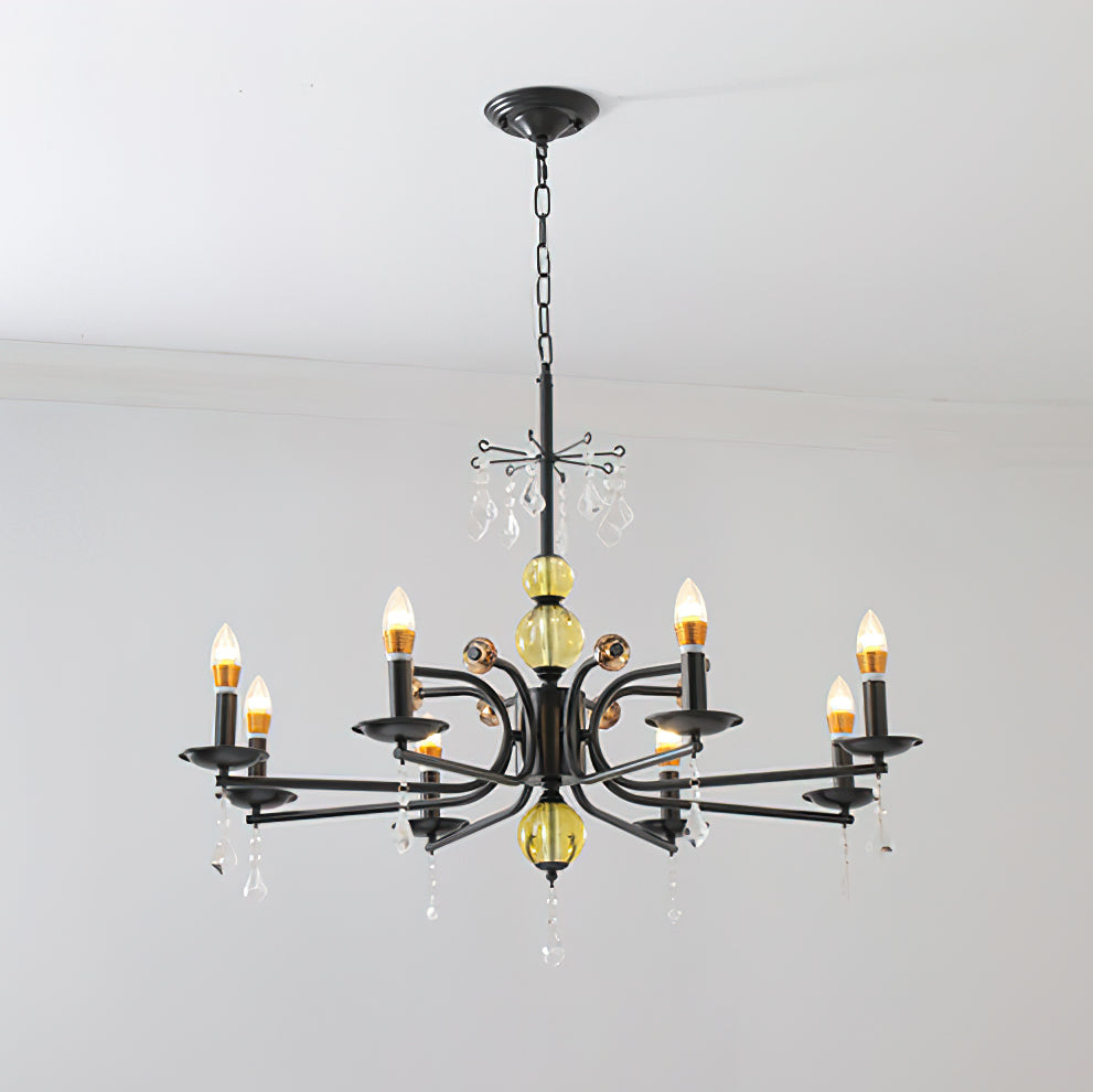 Elegant Crystal Symphony Chandelier - Modern Ceiling Light Fixture for Dining Room, Living Room & Bedroom | Dimmable LED Lighting for Home Decor & Wedding Venues