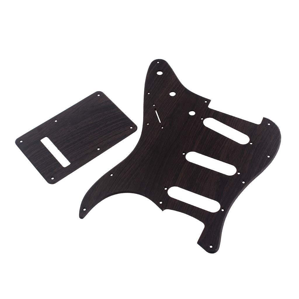 Alnicov 11 Hole SSS PVC 3-Ply Rosewood Grain Guitar Pickguard - Replacement Backplate for Standard Stratocaster | Perfect for DIY Guitar Repair & Customization