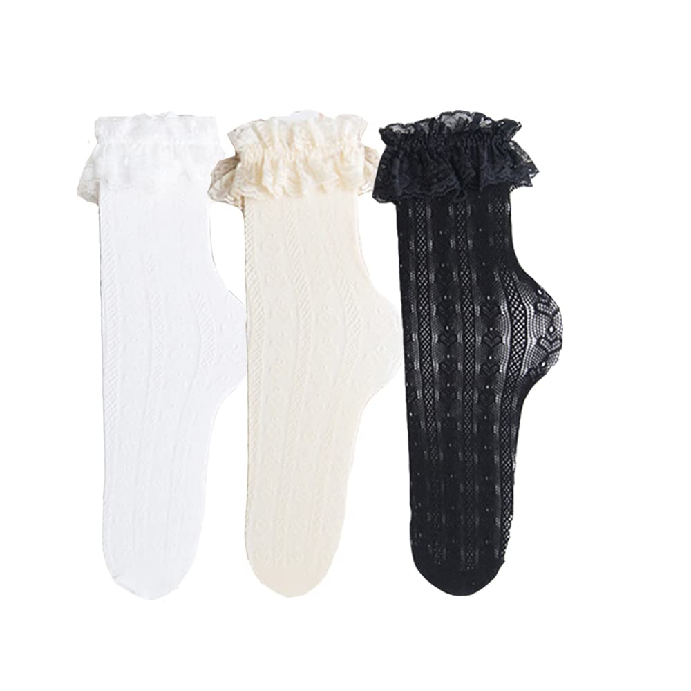Benefeet Women's Sheer Mesh Crew Socks - Cute Lace Ankle Socks for Daily Wear