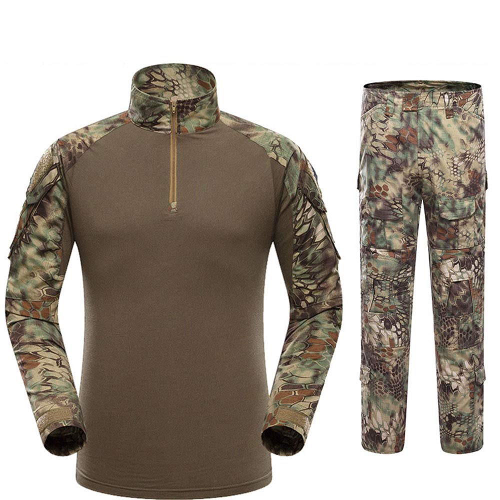 **Men's Tactical BDU Combat Uniform Set - Camouflage Hunting & Airsoft Shooting Shirt & Pants - Durable Outdoor Battle Dress for Military, Hunting & Tactical Training**    *(Perfect for Airsoft Games, Hunting Expeditions, Military Training & Outdoor Adventures)*