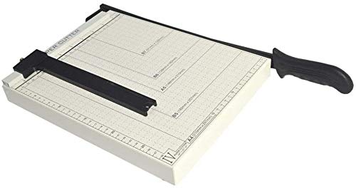 Professional Guillotine Paper Cutter Trimmer - Heavy Duty A4 Paper Cutting Tool with Automatic Safety Guard & Metal Base (White) | Perfect for Office, School, Crafting & Document Organization