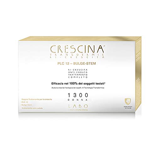 Crescina Complete Treatment Transdermic Hair Regrowth PLC12 - Anti-Hair Loss Solution for Women (20 Vials: 7+7+6) | Strengthens Hair Follicles & Promotes Growth | Perfect for Thinning Hair & Scalp Care