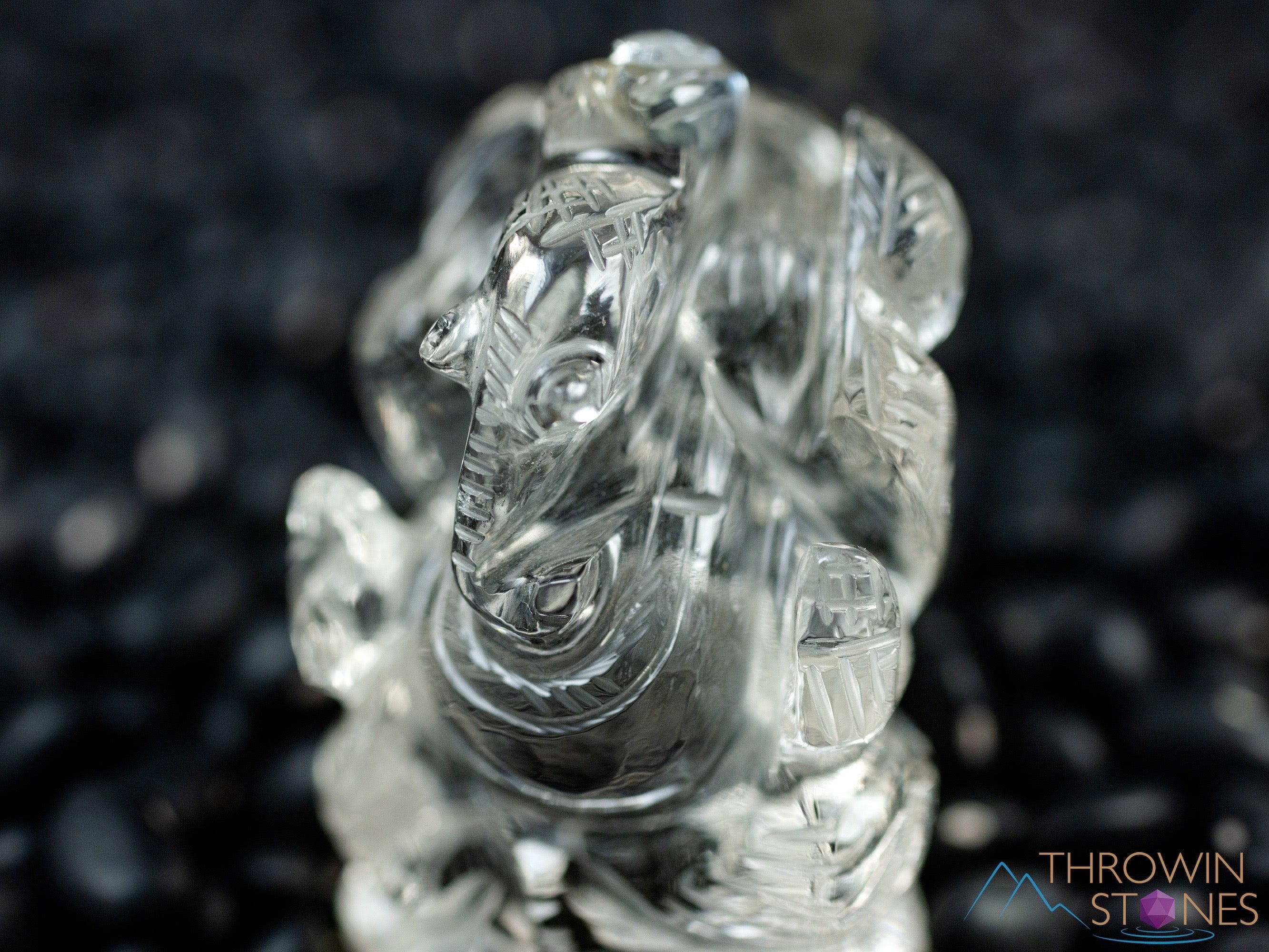 Clear Quartz Crystal Ganesha Statue - Hand Carved Lord Ganesh Figurine for Home Decor, Spiritual Healing Crystals & Stones (E0286) | Perfect for Meditation Altars, Yoga Spaces & Positive Energy Gifts