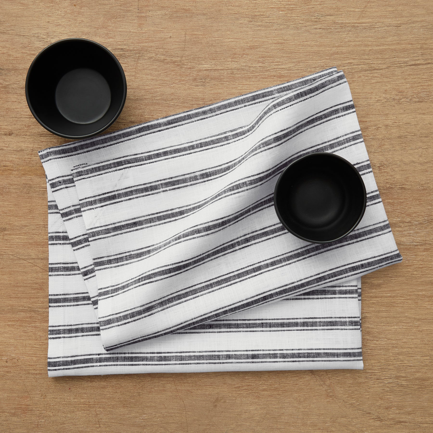 Premium Capri Ticking Stripe Kitchen Towels Set of 2 - Absorbent & Durable Cotton Dish Towels for Drying Dishes, Cleaning Countertops & Kitchen Decor