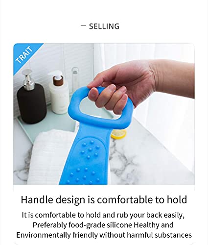 D.B.Z. Pack of 2 Silicone Back Scrubber Bath Belt - Double-Sided Exfoliating & Massage Shower Brush for Men & Women, Removes Dead Skin - Perfect for Deep Cleaning & Relaxation in Bath or Shower (Multicolor)