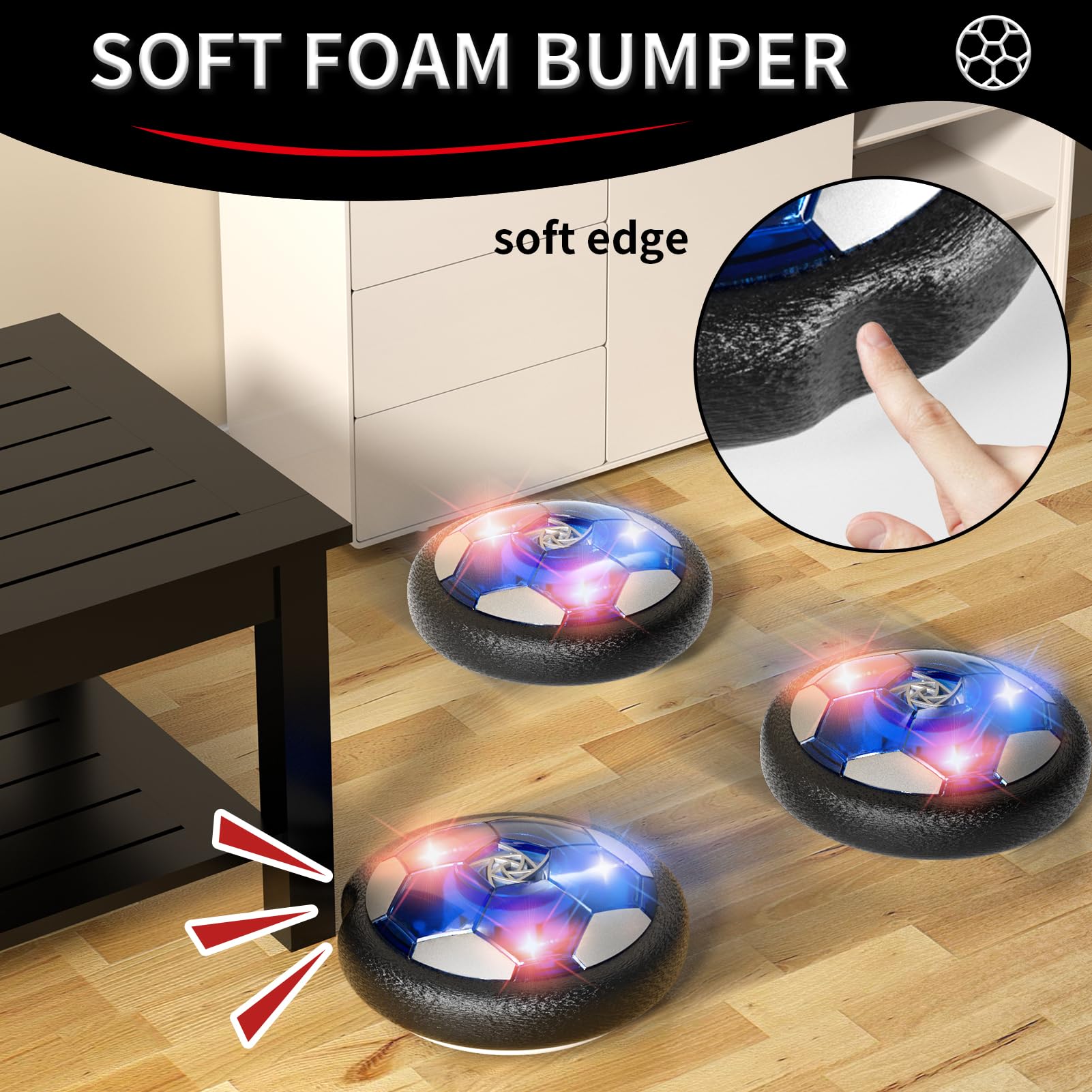 Hover Soccer Ball Toys for Kids - Indoor & Outdoor Floating Football Game for Boys & Girls Ages 3-8 - Fun Birthday Gifts for 3 4 5 6 Year Olds - Perfect for Playtime, Parties & Backyard Sports