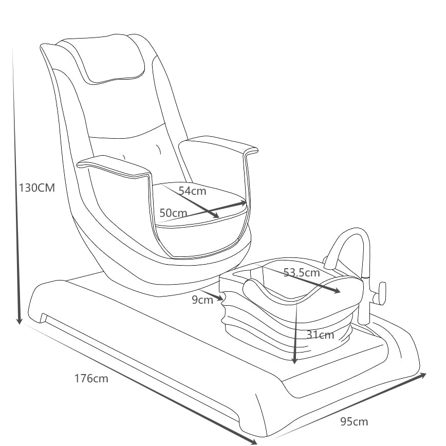 BENORAVO Modern Pedicure Spa Chair - Adjustable Massage Salon Chair for Nail & Foot Care - Perfect for Home Spa, Nail Salons & Beauty Parlors