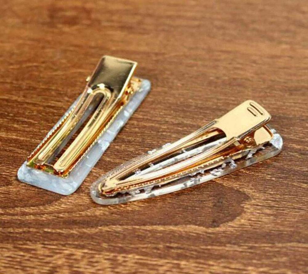 4CS Women's Sweet Duckbill Hair Clips - Acrylic Resin Geometric Alligator Hair Barrettes & Pins - Fashion Hair Accessories for Ladies (A#) - Perfect for Parties, Weddings & Everyday Styling