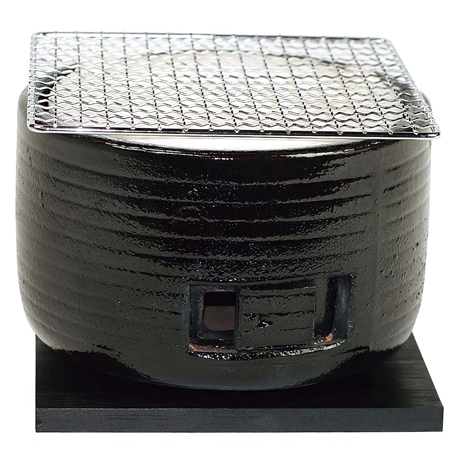 Premium Kinka Ceramic Black Charcoal Konro Grill - Portable Japanese BBQ Grill for Outdoor Cooking, Camping & Backyard Parties