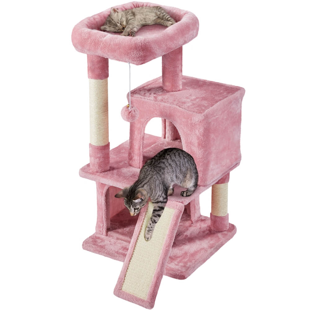 Yaheetech 34 Inch Cat Tree with Scratching Posts & Perches - Multi-Level Cat Condo for Indoor Cats - Perfect for Play, Rest & Climbing in Small Spaces