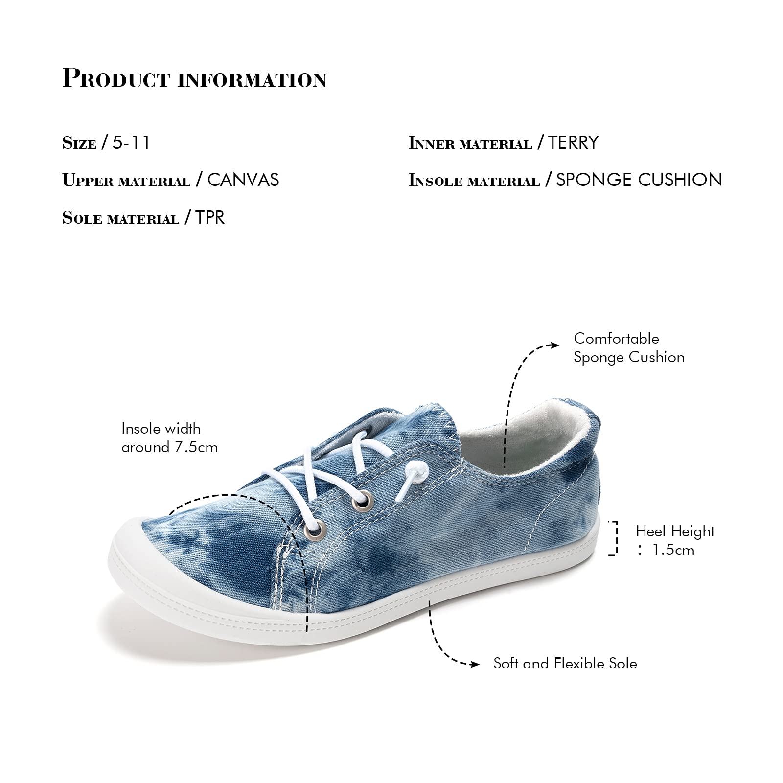 FUNKYMONKEY Women's Comfort Low Top Canvas Slip-On Sneakers - Classic Casual Walking Shoes for Everyday Wear, Travel & Light Exercise