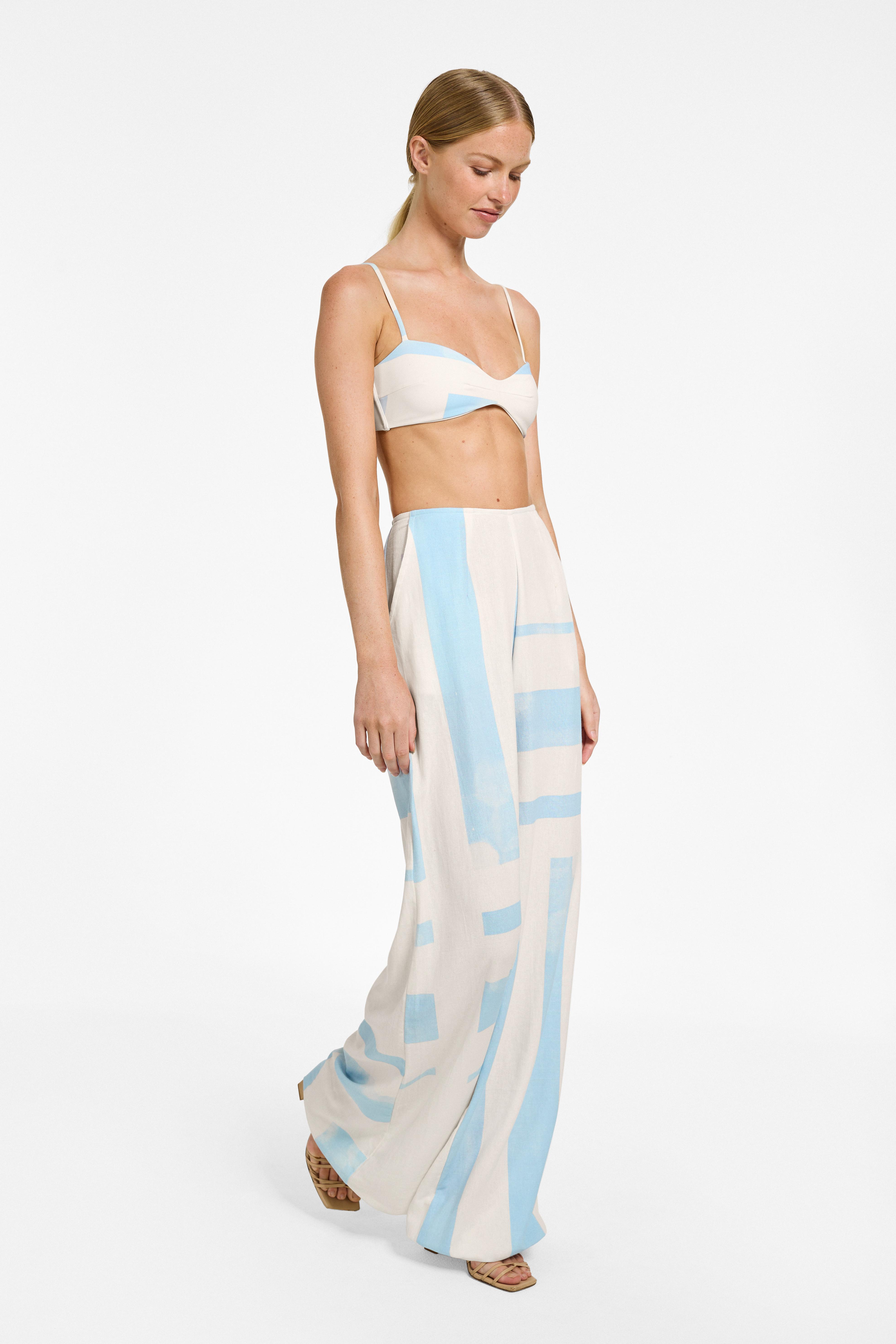 Tahoe Pant - Stylish Deco Print Linen Pants for Women | Comfortable Casual Wear for Travel & Summer Outfits