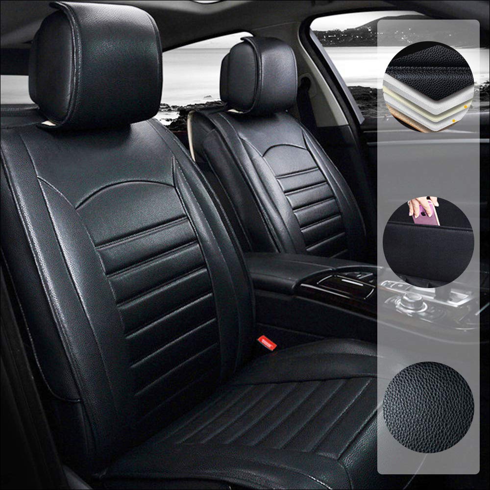 Premium PU Leather Car Seat Covers for Lexus IS300 - 5-Piece Full Set (Front + Rear Seats) - Waterproof, Soft & Durable Protection - Black Standard - Perfect for Daily Commute, Road Trips & Family Travel