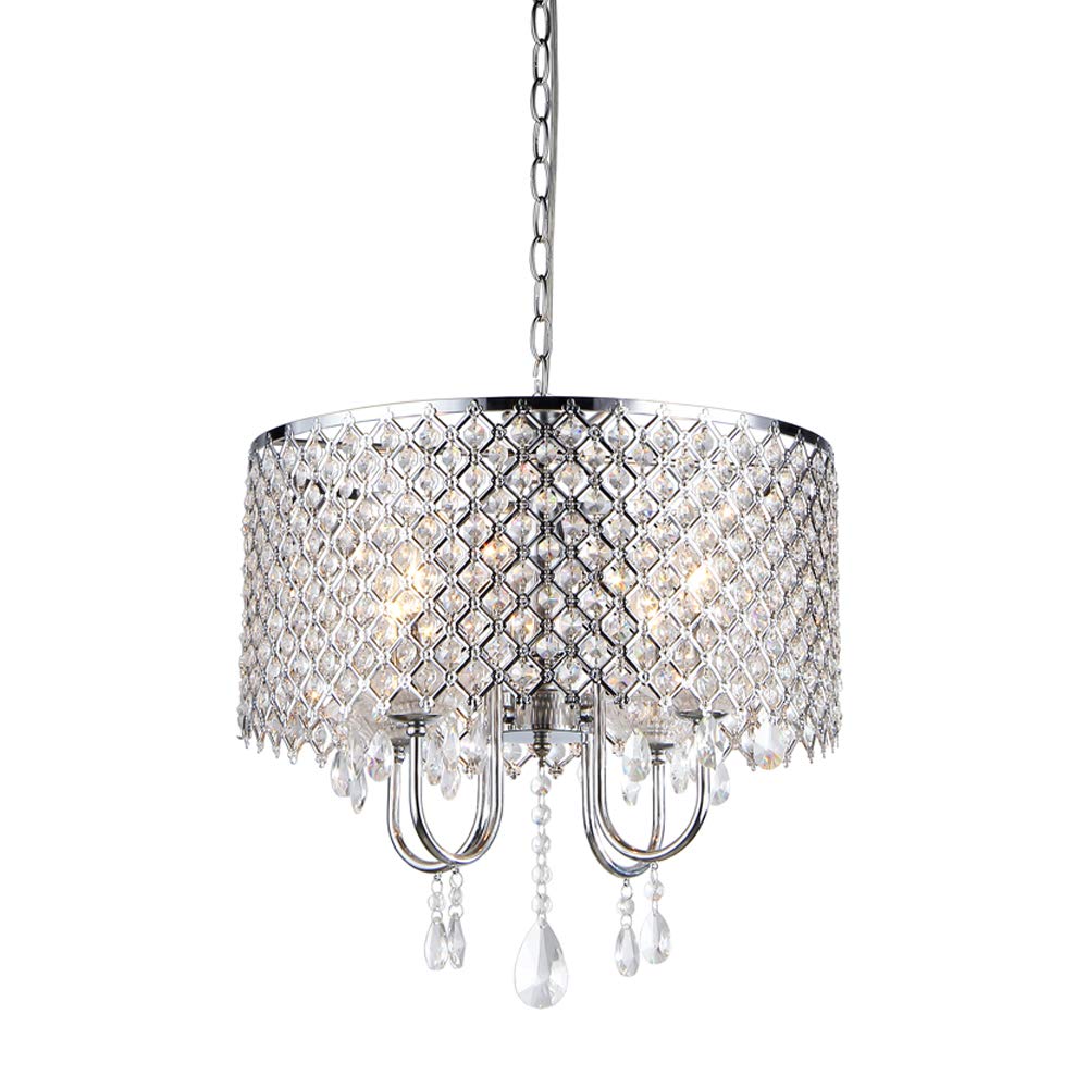 Tiffany RL5633 Deluxe Crystal Chandelier - Elegant Grey Ceiling Light Fixture for Dining Room, Living Room & Bedroom Lighting Decor