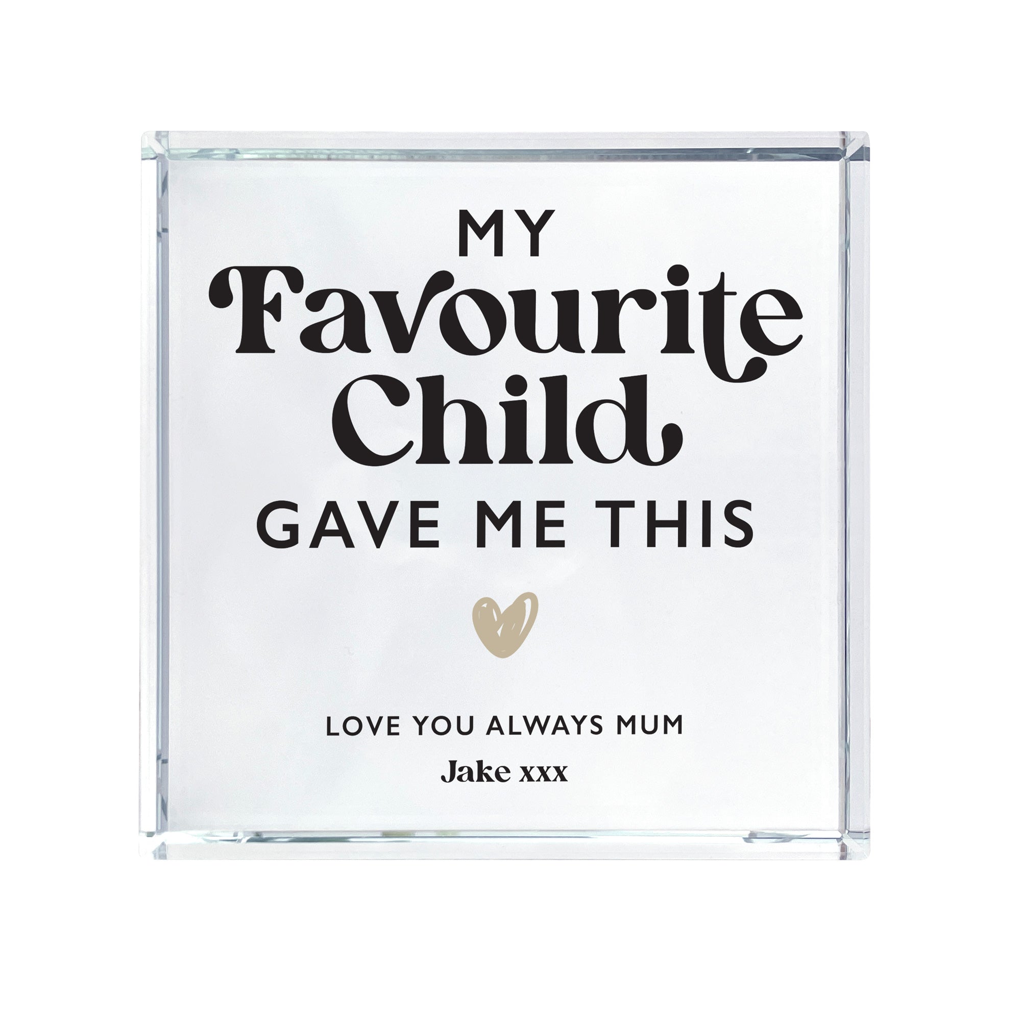 Personalized Crystal Token Gift from My Favorite Child - Engraved Keepsake for Parents, Grandparents & Loved Ones - Perfect for Birthdays, Anniversaries & Special Occasions