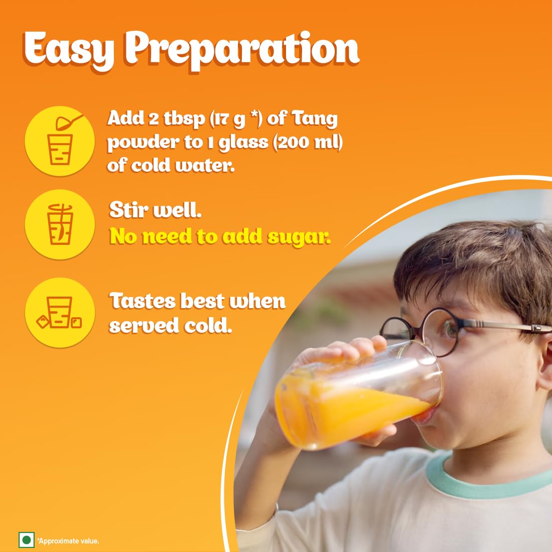 Tang Orange Instant Drink Mix Powder - 500g (Pack of 2) | Refreshing Vitamin C Beverage for Home, Office & Outdoor Activities | Quick & Easy to Prepare