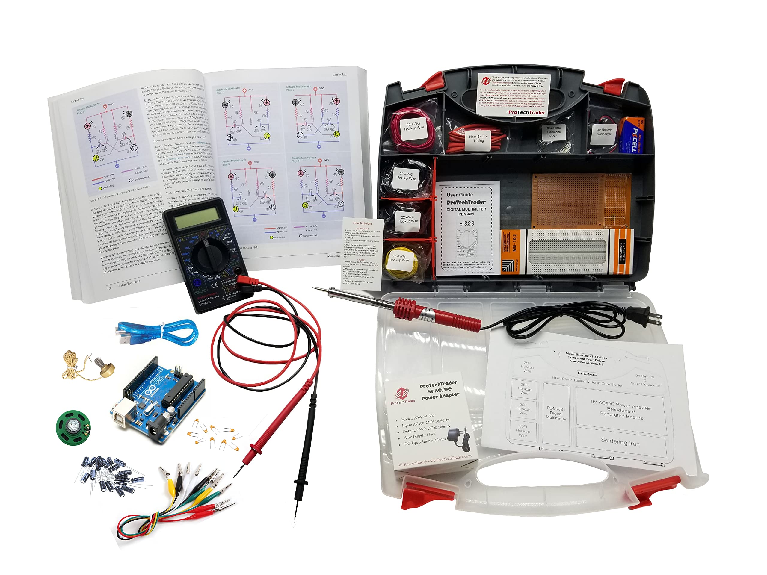 Make: Electronics 3rd Edition Ultimate Kit Bundle - Book & Deluxe Component Packs for Beginners to Advanced | Hands-on STEM Learning, DIY Electronics Projects, Circuit Building Experiments