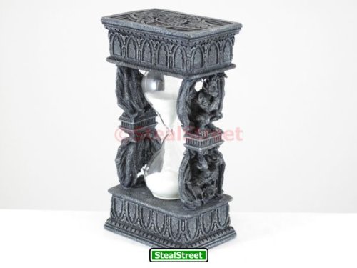 Gargoyle Double Sand Timer Collectible Figurine - Unique Gothic Home Decor for Office Desk, Bookshelf & Halloween Display