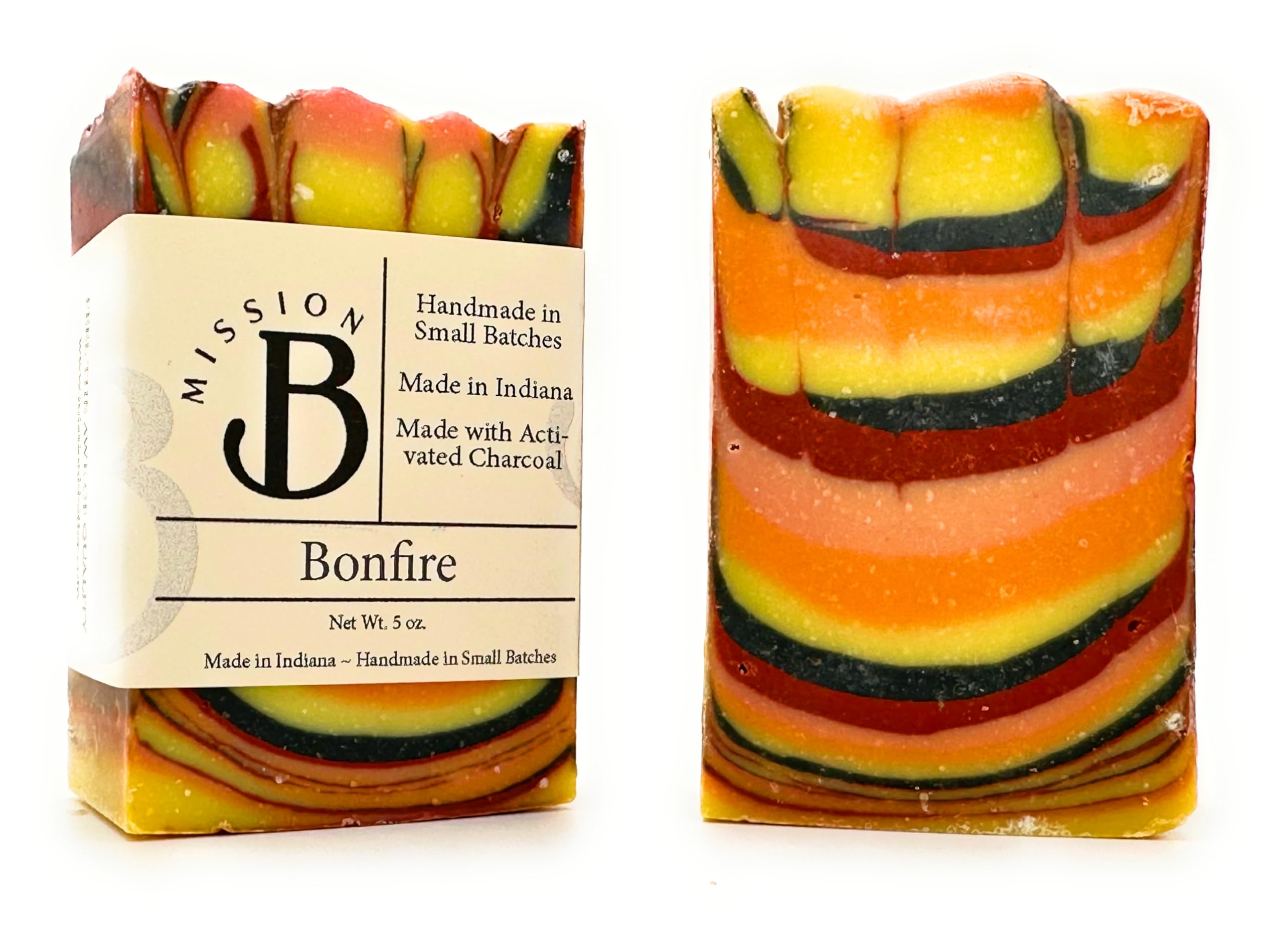 Handmade Rustic Bonfire Bar Soap for Men - Natural Deep Cleansing & Exfoliating - Perfect for Camping, Outdoor Adventures & Post-Workout Refreshment