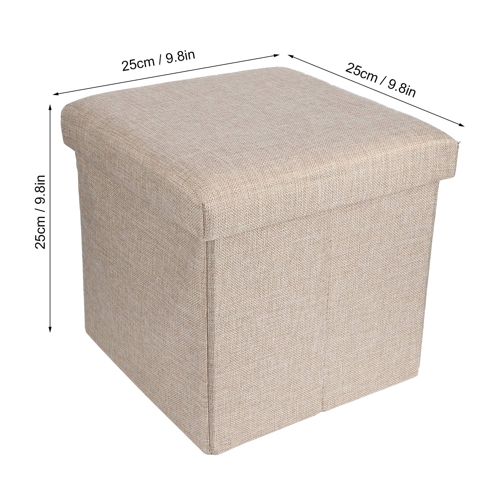Multifunctional Foldable Storage Stool - Space Saving Footrest Ottoman with Storage Box for Living Room, Bedroom & Office - Perfect for Small Spaces, Home Organization & Extra Seating