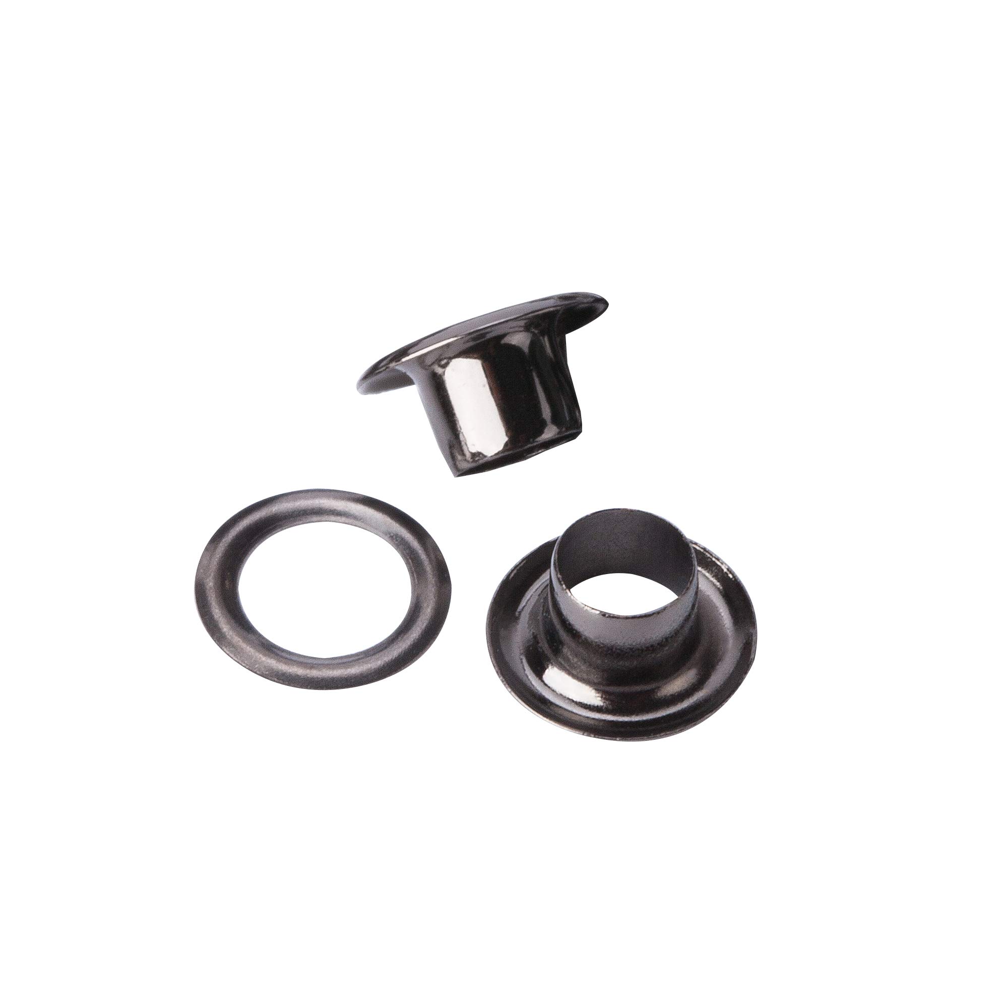 8mm Gun Metal Eyelets - Rust Proof Brass Grommets for Leather Crafts & Clothing