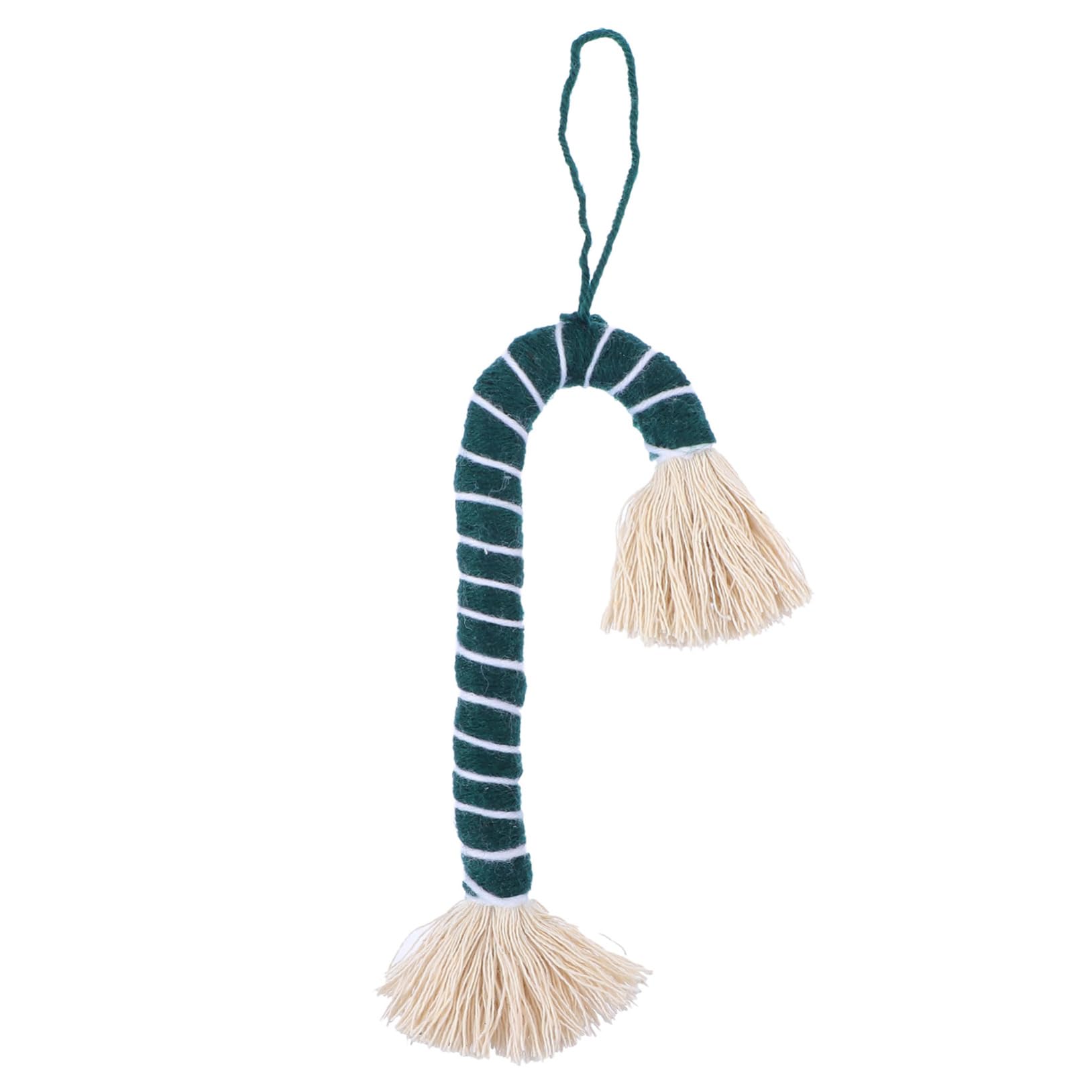 DECHOUS 1pc Woven Candy Cane Ornament - Christmas Tree Hanging Decor, Holiday Candy Cane Decorations for Winter Garden, Xmas Wall Hanging with Milk Cotton Thread | Perfect for Christmas Party, Home Decor, Gift Giving