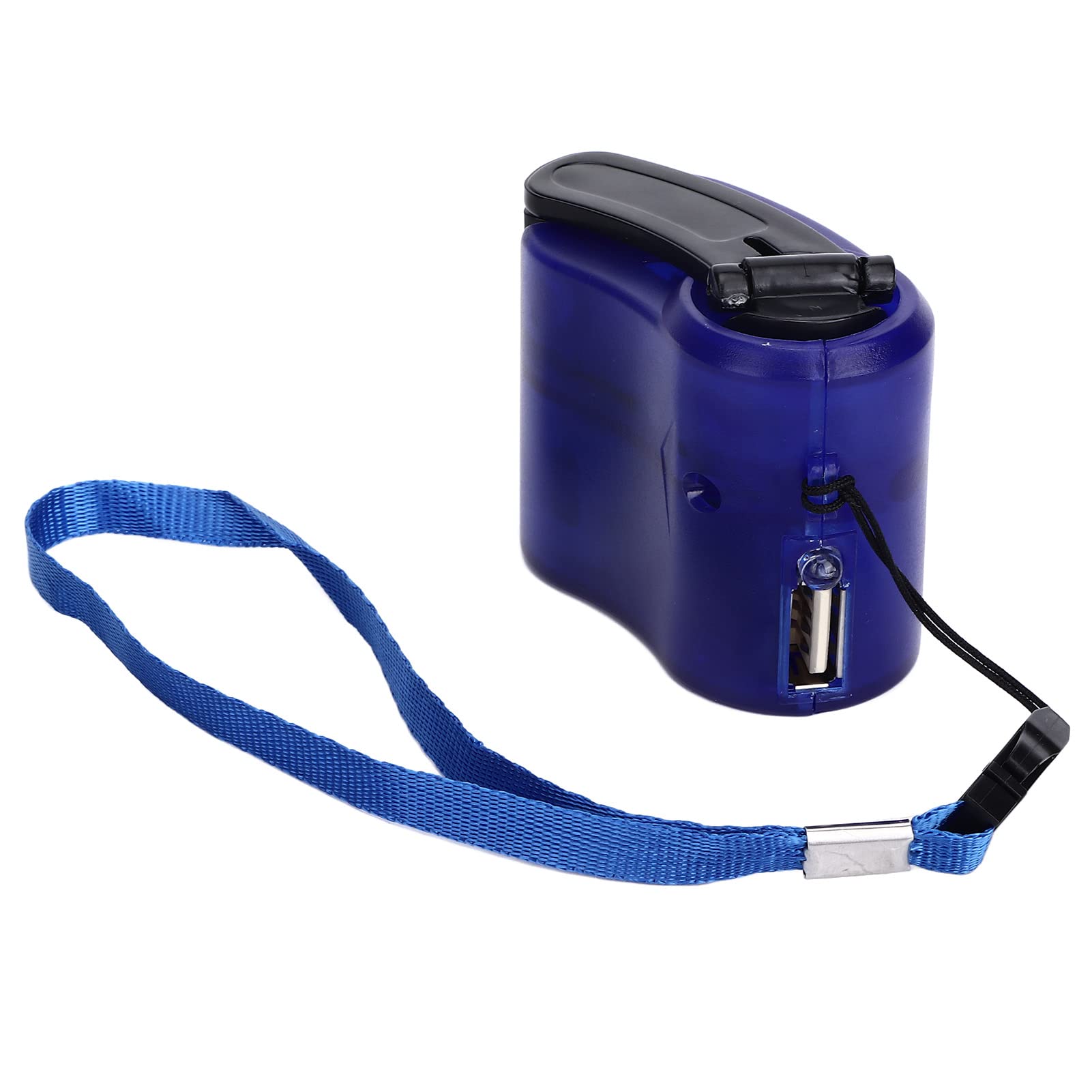 Portable Hand Crank USB Charger with Red LED Light - Lightweight Emergency Power Bank for Phones, Camping, Hiking & Outdoor Adventures (Blue) | Perfect for Power Outages & Off-Grid Activities
