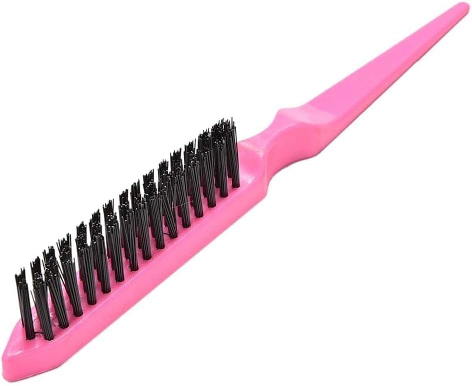 Professional Teasing Brush for Voluminous Hair - 3 Row Salon Bristle Brush with Rat Tail Comb - Perfect for Hair Styling, Root Teasing & Updos - Ideal for Salons, Bridal & Special Occasion Hairstyles