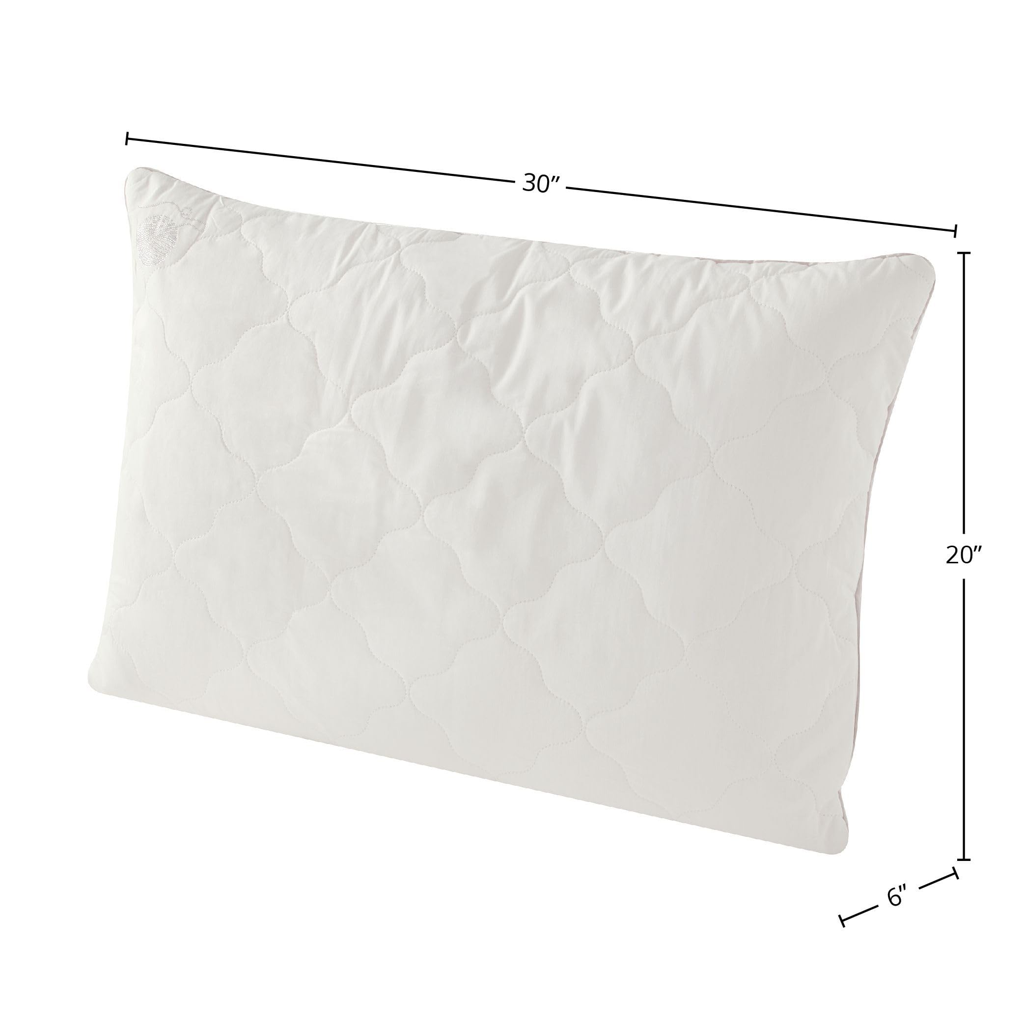 Yatas Superwashed Wool Pillow - Queen Size Hypoallergenic Bed Pillow for Side, Back & Stomach Sleepers | Perfect for Allergy Relief & Neck Support in Bedroom, Guest Room or Hotel