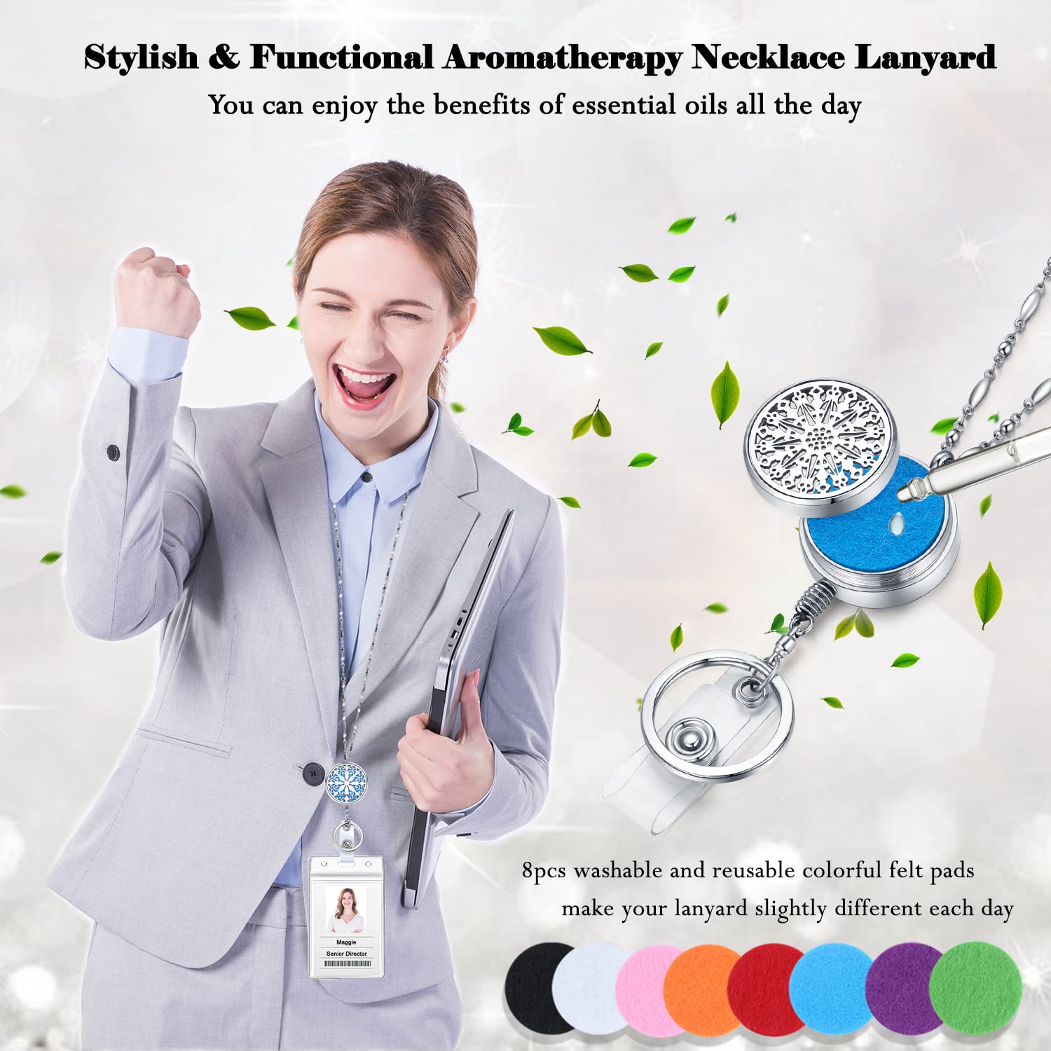 Retractable Lanyard ID Badge Holder - Strong Silver Chain for Work, Teacher, Nurse Accessories