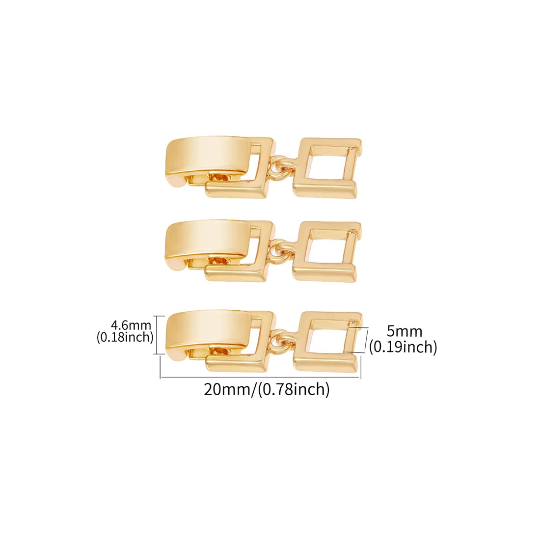 18K White Gold/Gold/Rose Gold Plated 3-Piece Fold Over Clasp Set - Jewelry Extender for Bracelets & Necklaces | Secure Fastening for DIY Jewelry Making & Chain Extensions