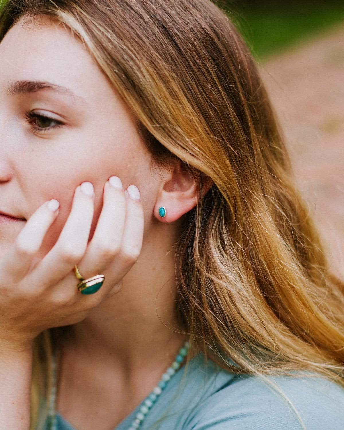 Healing Turquoise Earrings for Women - Natural Stone Jewelry for Spiritual Balance & Positive Energy - Perfect for Meditation, Yoga & Everyday Wear